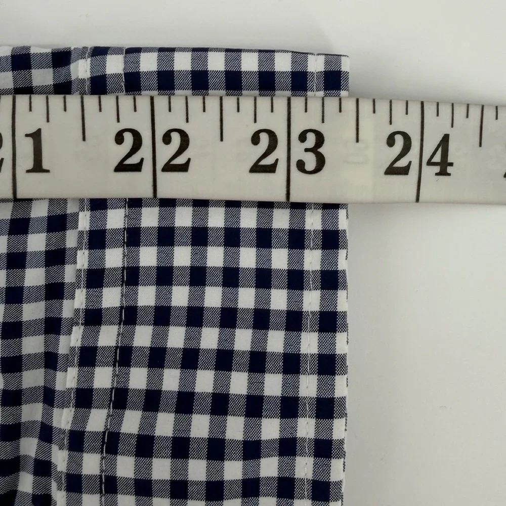 Vineyard Vines Button Down Boys XL 16 Navy Gingham Performance Shirt Long Sleeve